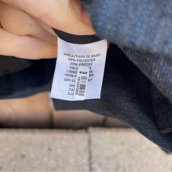 SEJOUR Women’s Gray Navy Blazer Jacket Single Breasted Size 18W - Picture 9 of 14